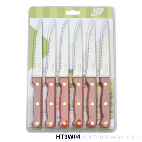дерев&#39;яні ручки кухні стейк ножі